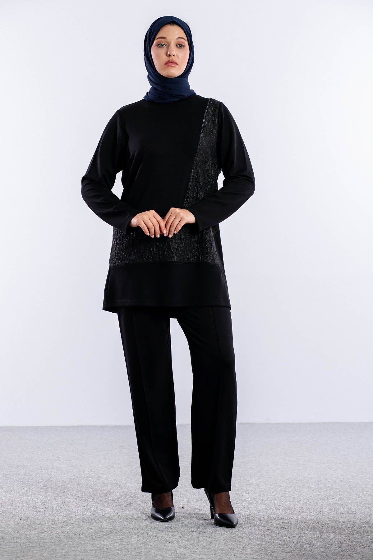 25268 Takim 44-46 Sim Tas Garni - Siyah - 1