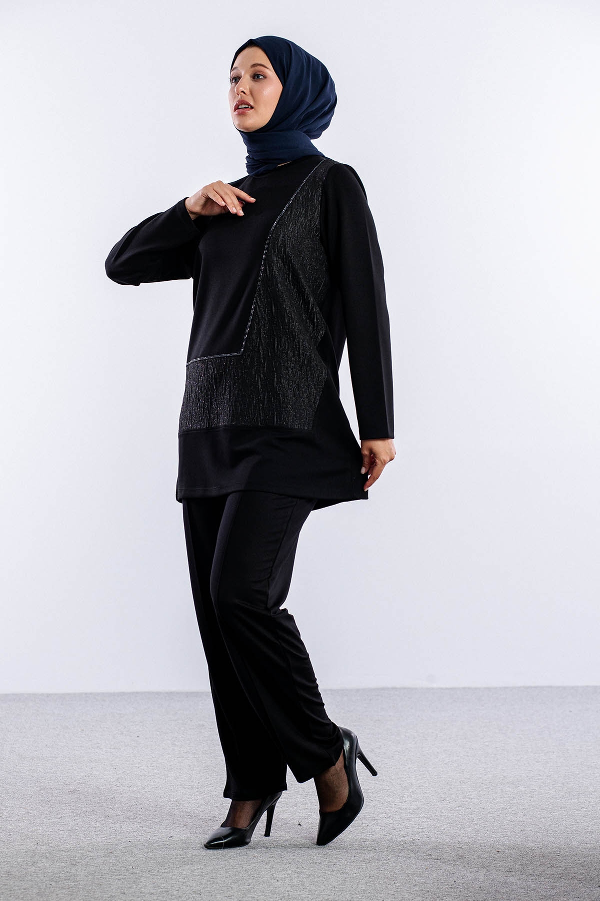 25268 Takim 44-46 Sim Tas Garni - Siyah - 3