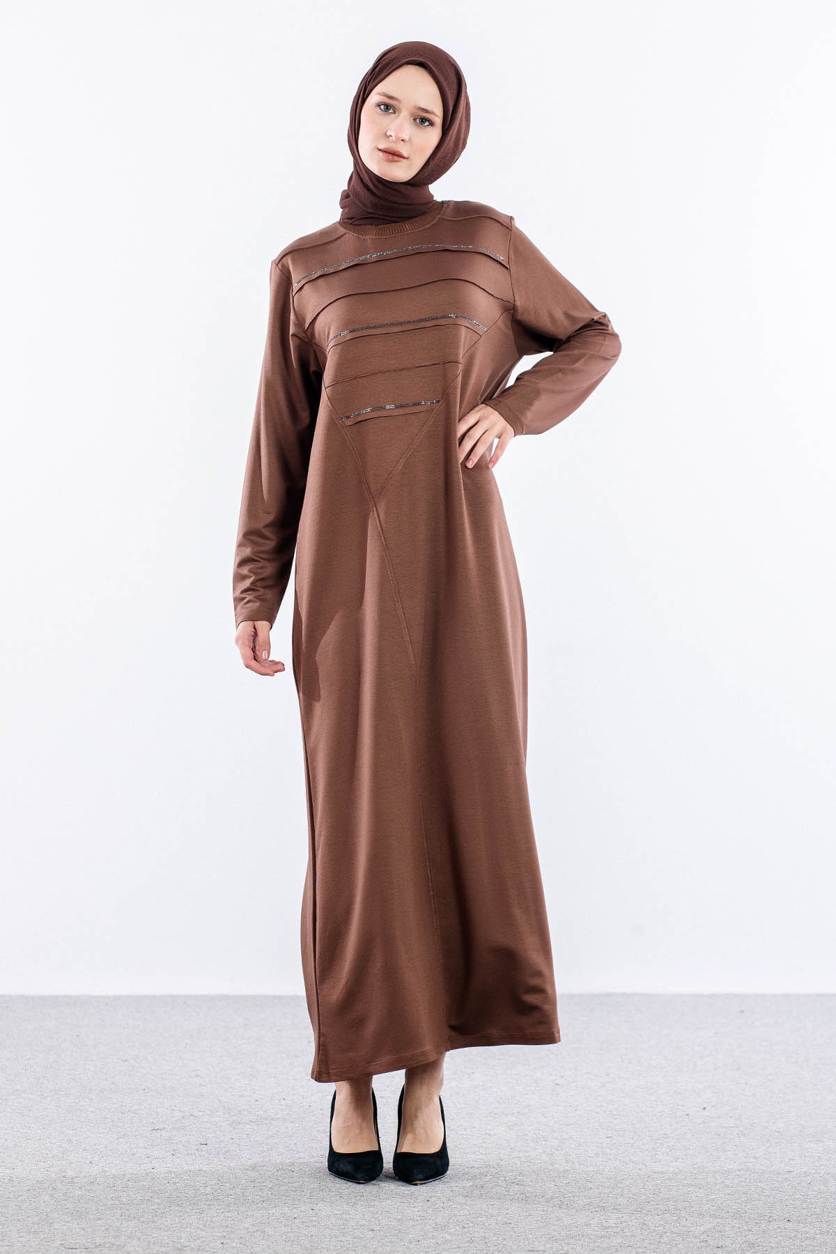 25289 Elbi̇se 44-46-48 Enine Biye - Kahve - 3