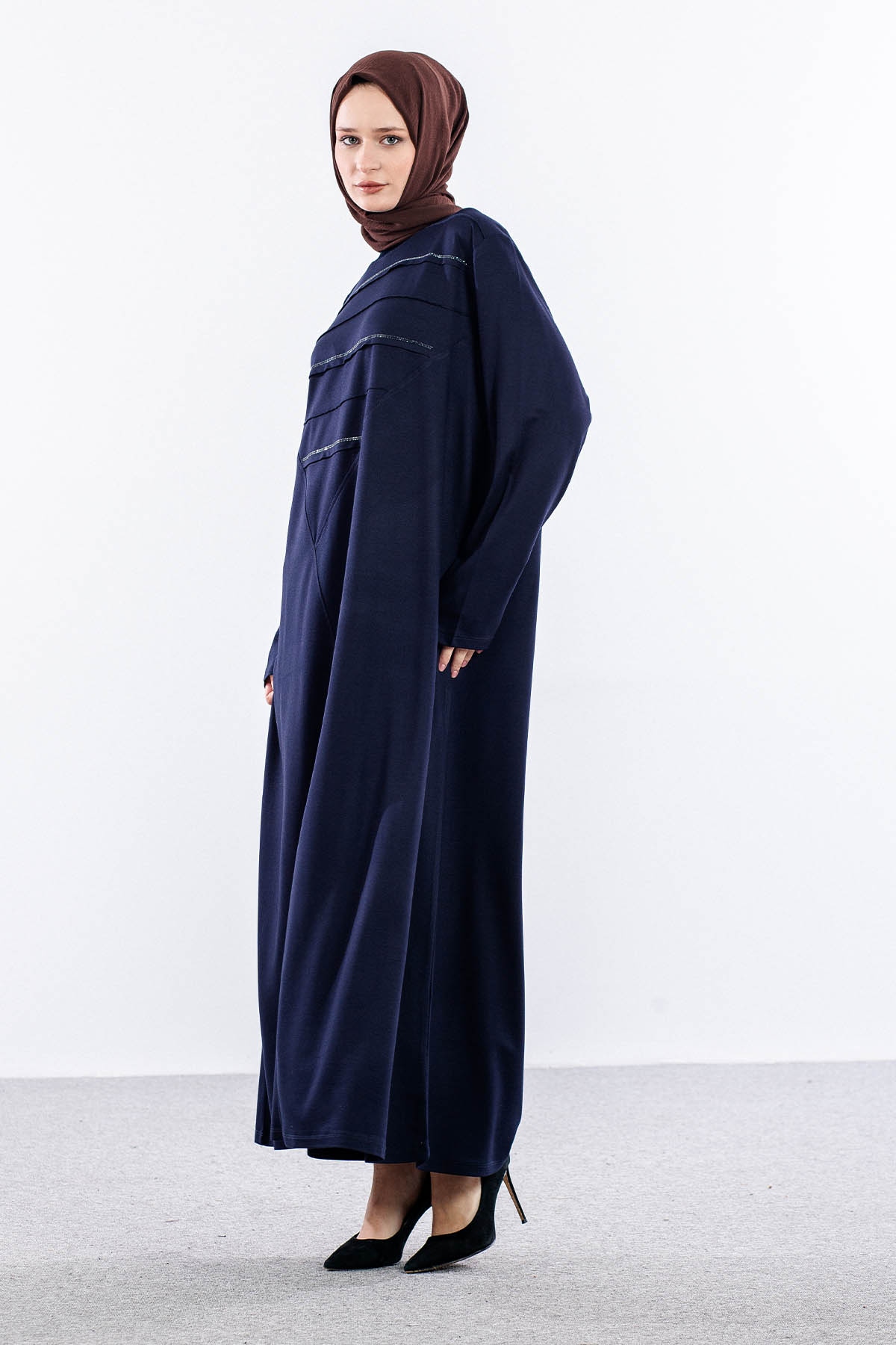 25289 Elbi̇se 44-46-48 Enine Biye - Lacivert - 2