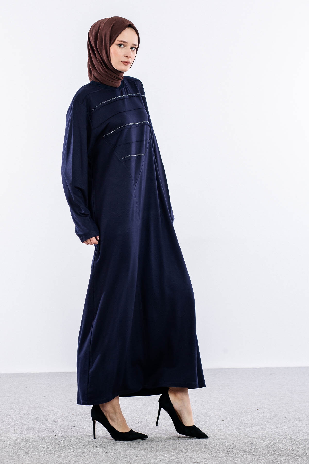 25289 Elbi̇se 44-46-48 Enine Biye - Lacivert - 4