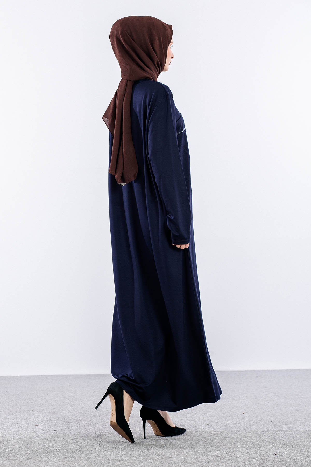 25289 Elbi̇se 44-46-48 Enine Biye - Lacivert - 5