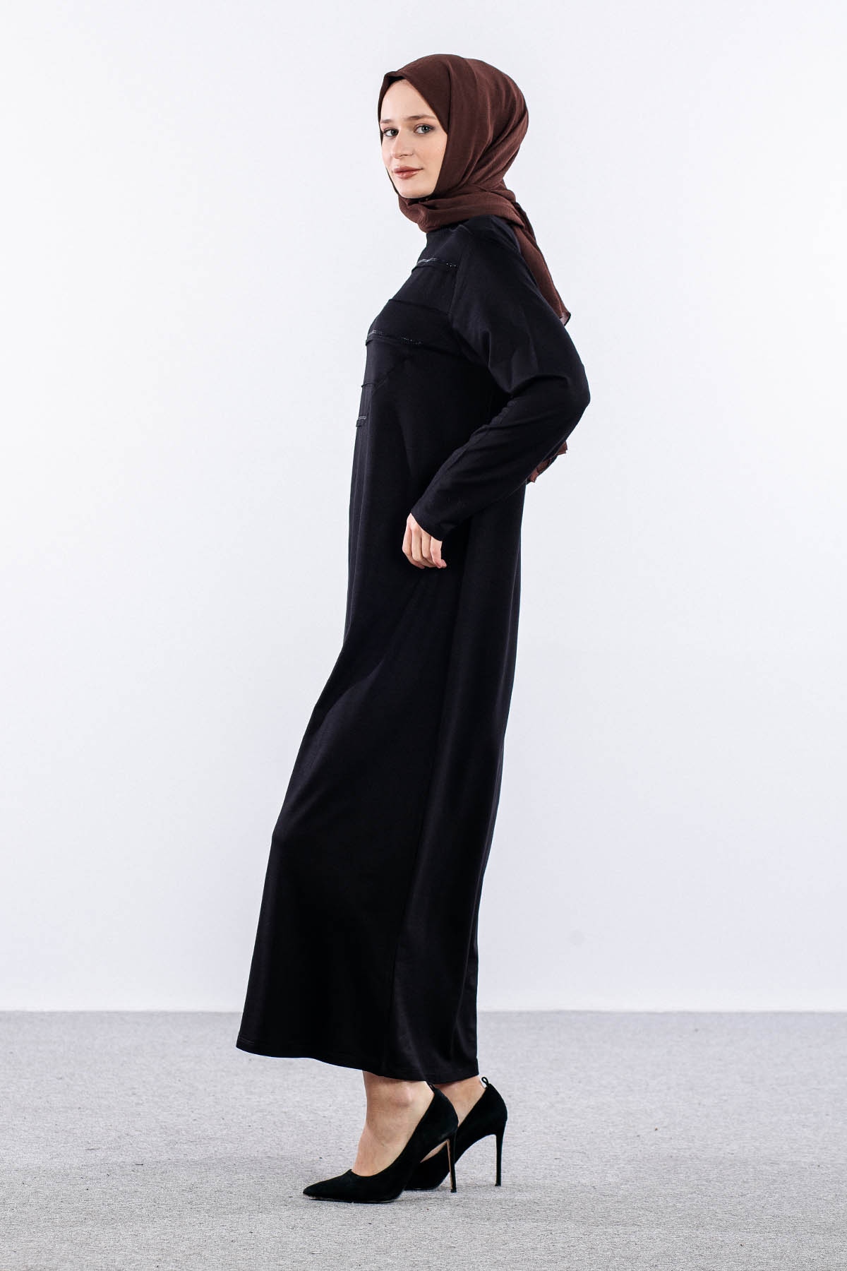 25289 Elbi̇se 44-46-48 Enine Biye - Siyah - 2