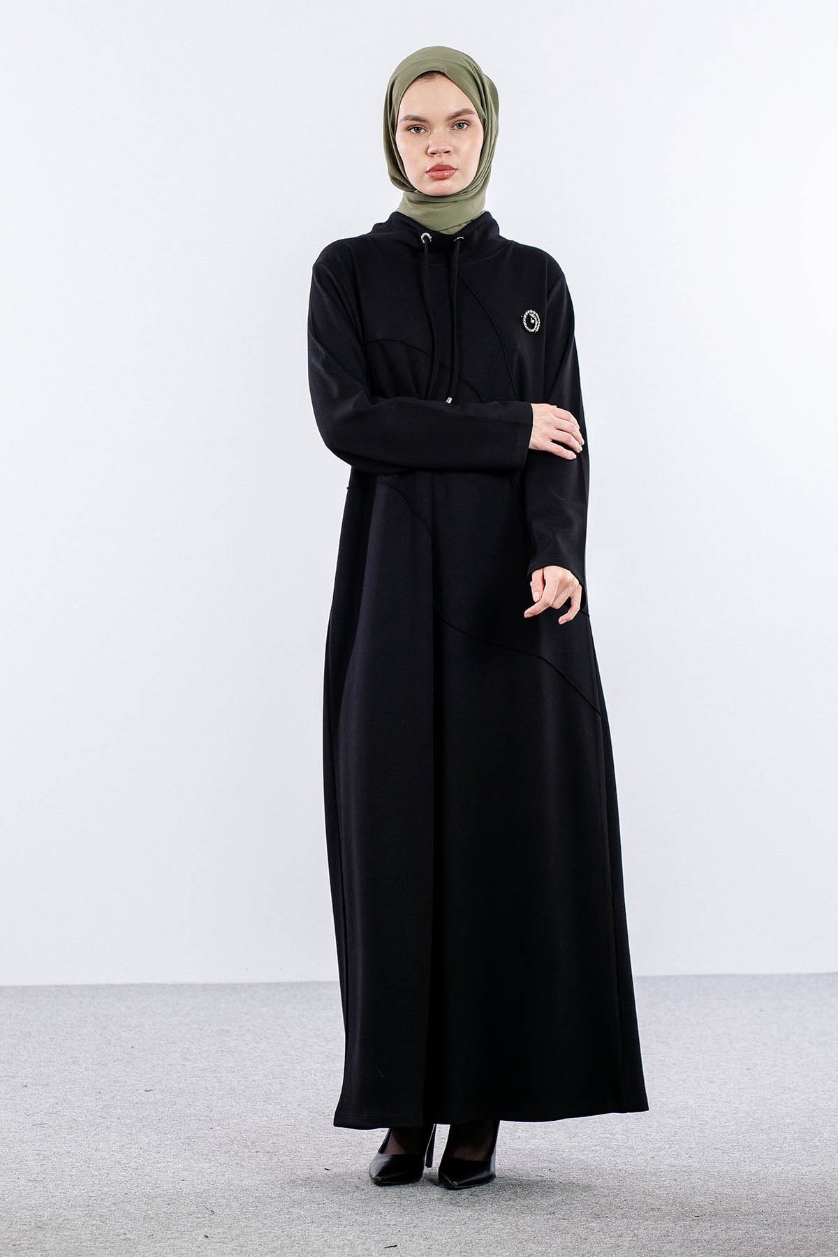 25292 Elbise 44-46-48 Yarim Balikçi - Siyah - 2