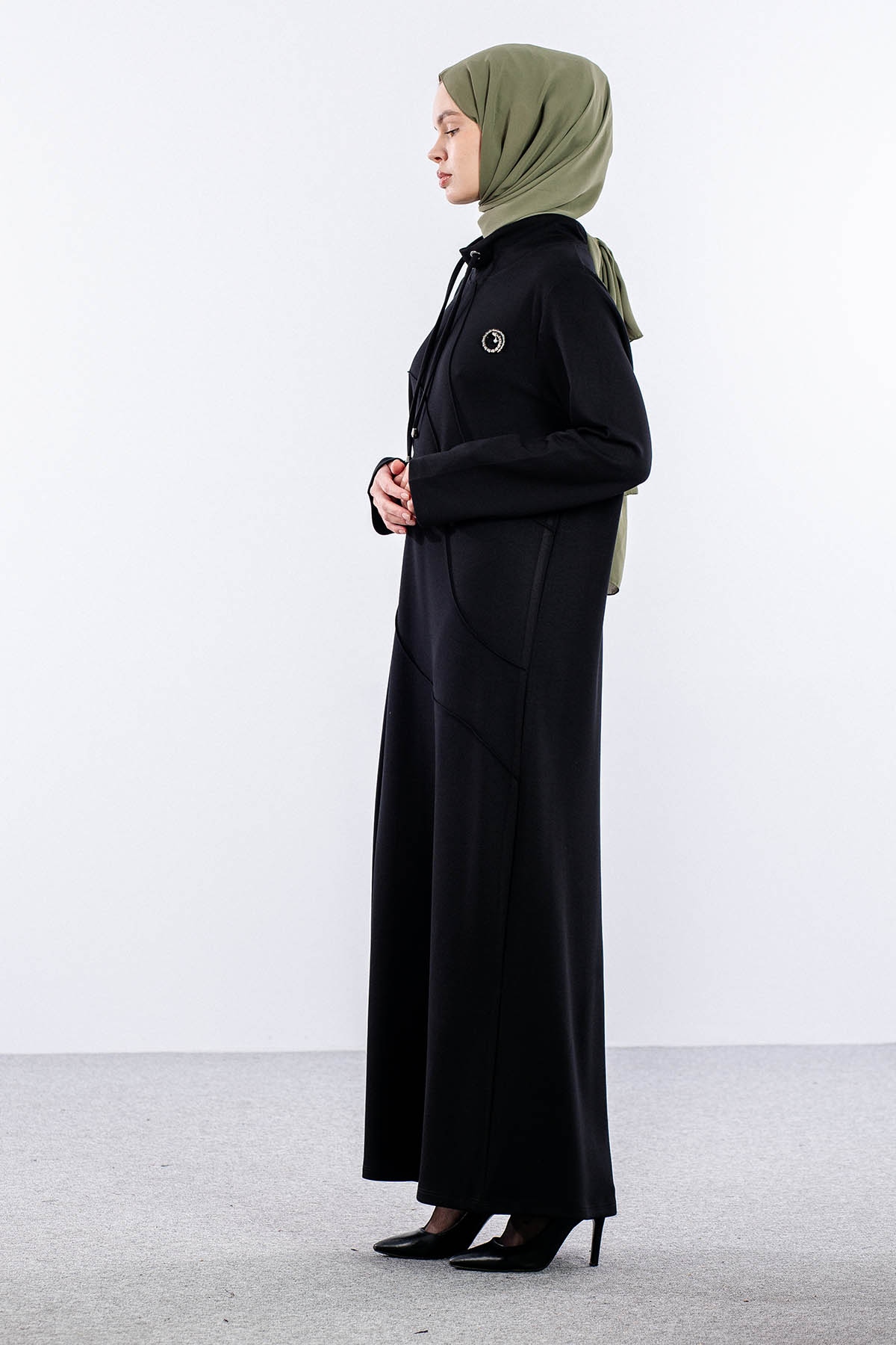 25292 Elbise 44-46-48 Yarim Balikçi - Siyah - 3