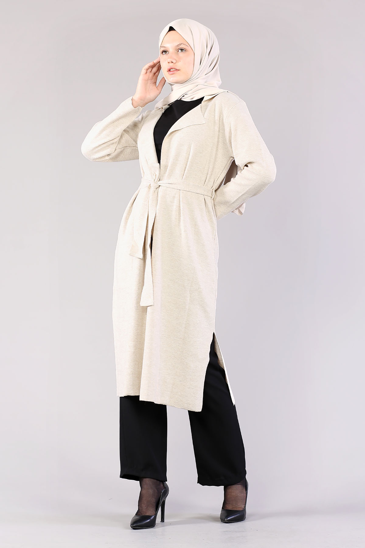 25356 Ceket Yaka Hirka Tek - Bej - 1