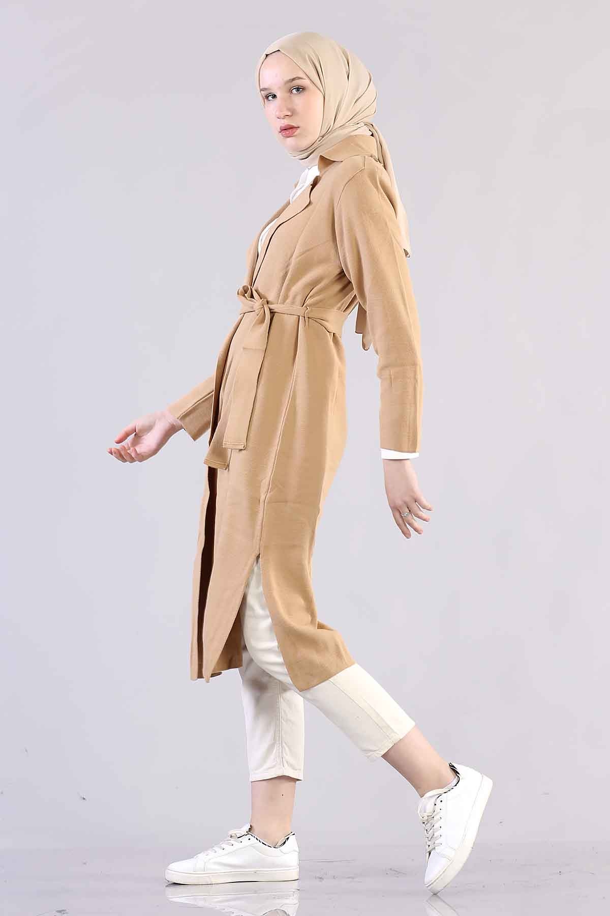 25356 Ceket Yaka Hirka Tek - Camel - 2