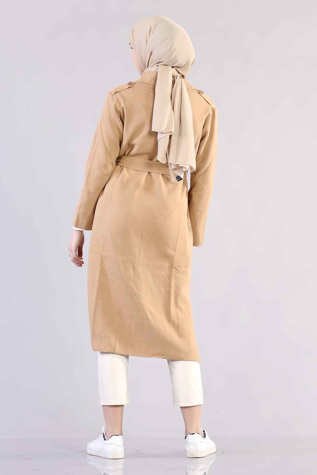 25356 Ceket Yaka Hirka Tek - Camel - 4