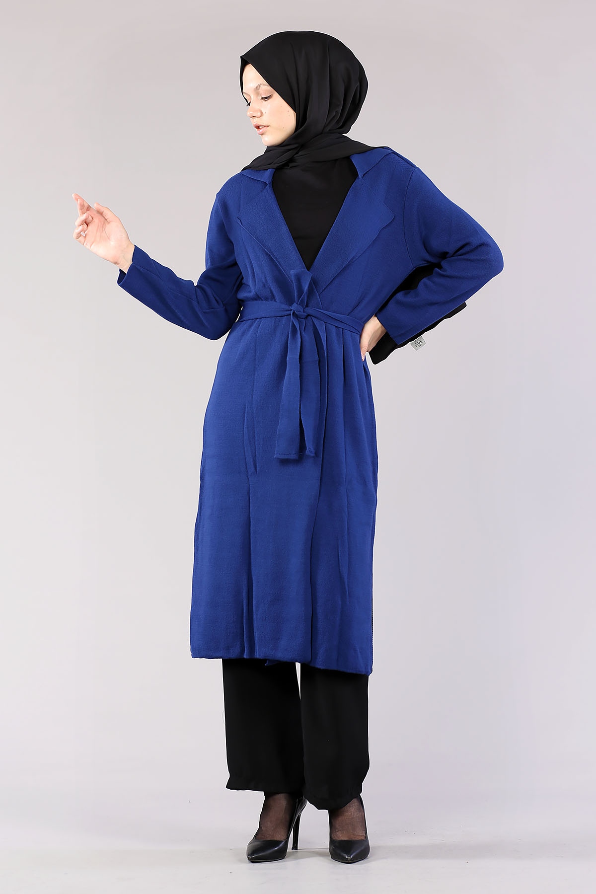 25356 Ceket Yaka Hirka Tek - Lazuli Mavi - 1