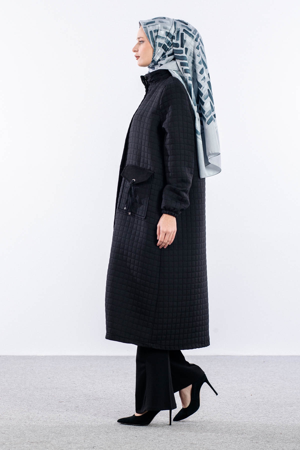 2540 Kapitone Kaban 42-52 - Siyah - 4