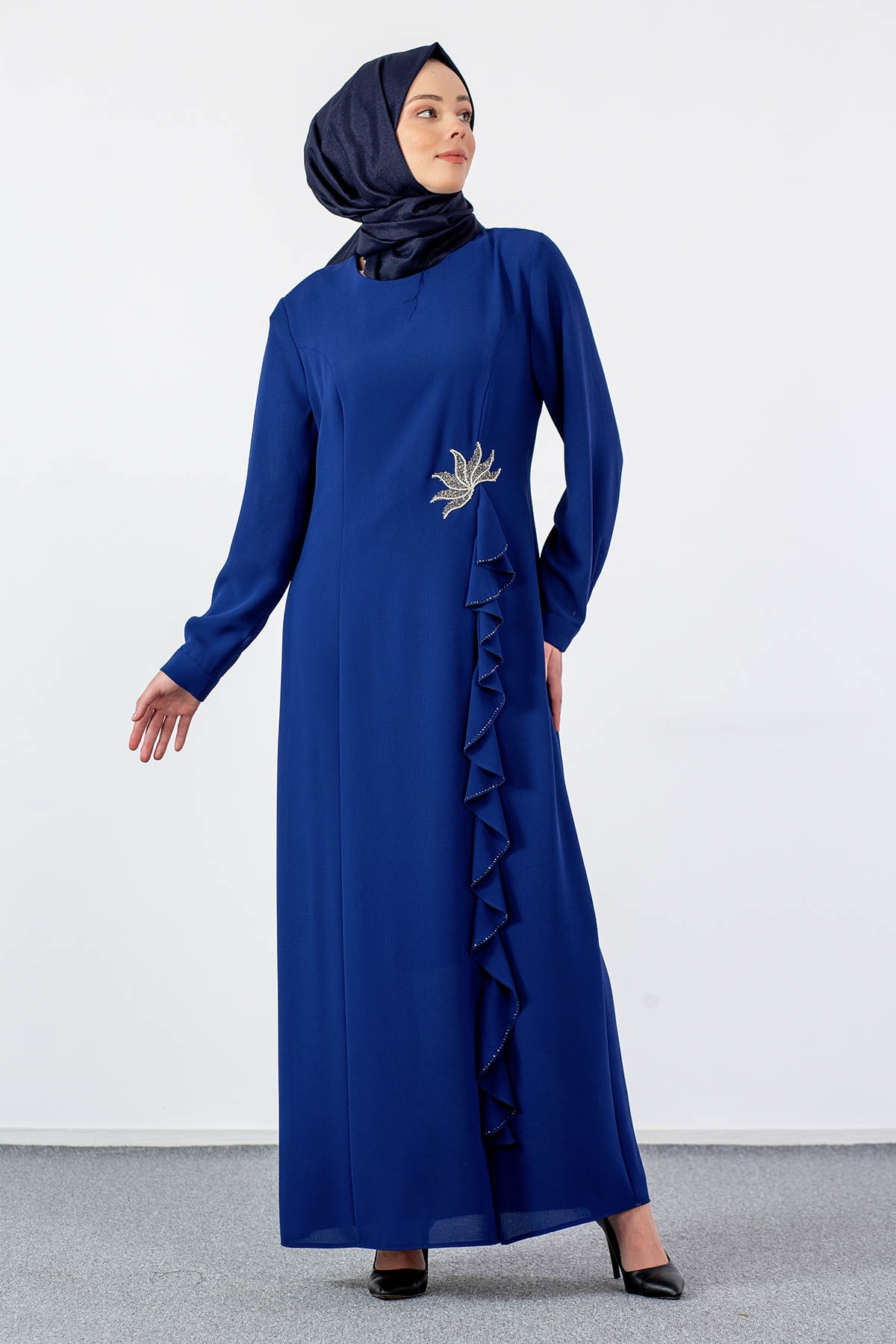 2547 şik Elbise 44-52 - Sax - 1