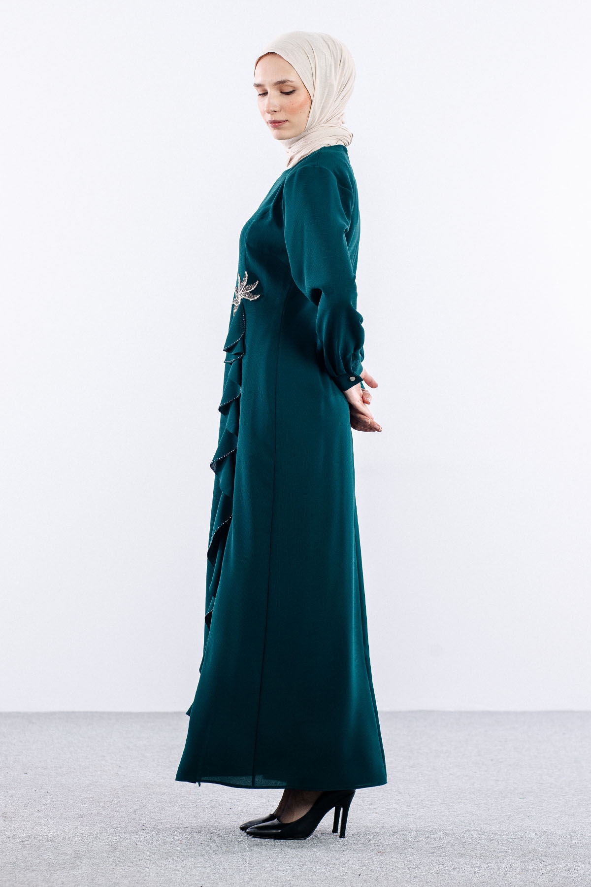 2547 şik Elbise 44-52 - Zumrut - 4