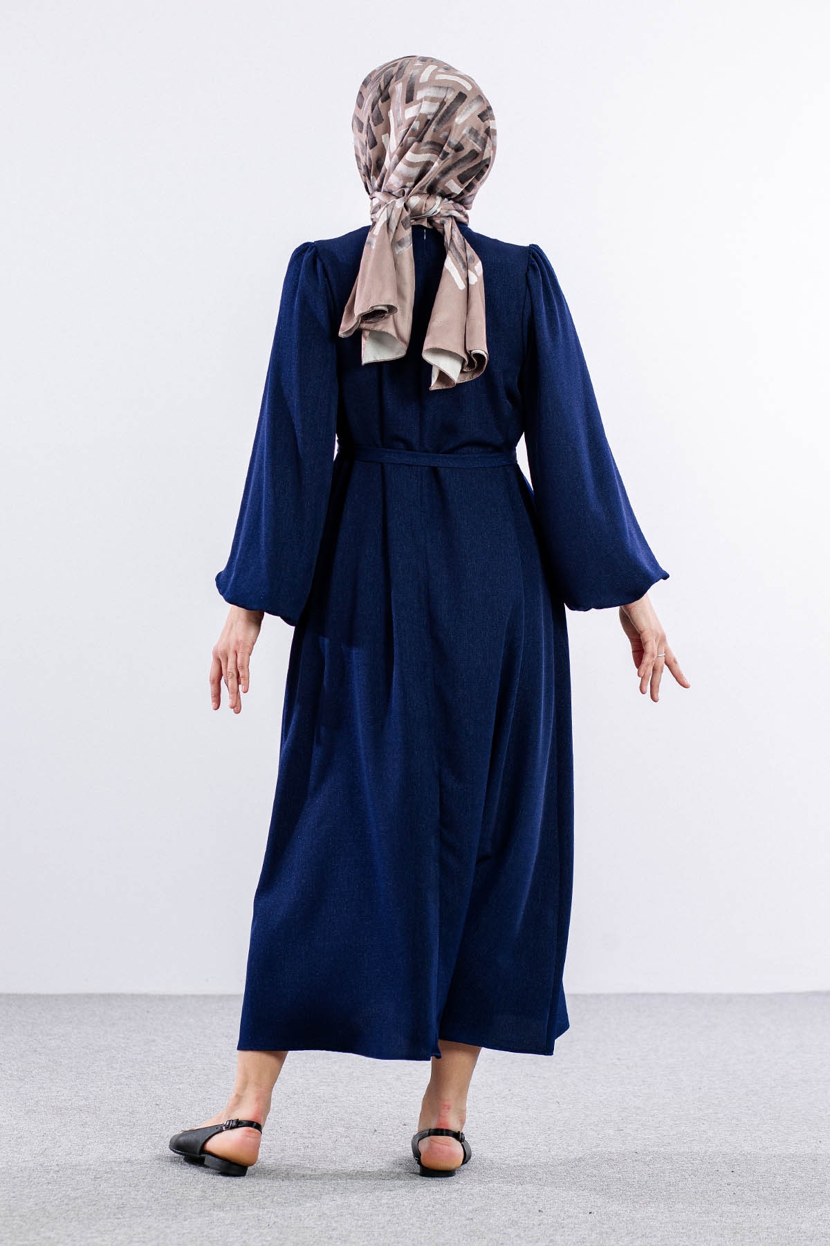 2548 Elbise 36-44 Bln - Lacivert - - 4