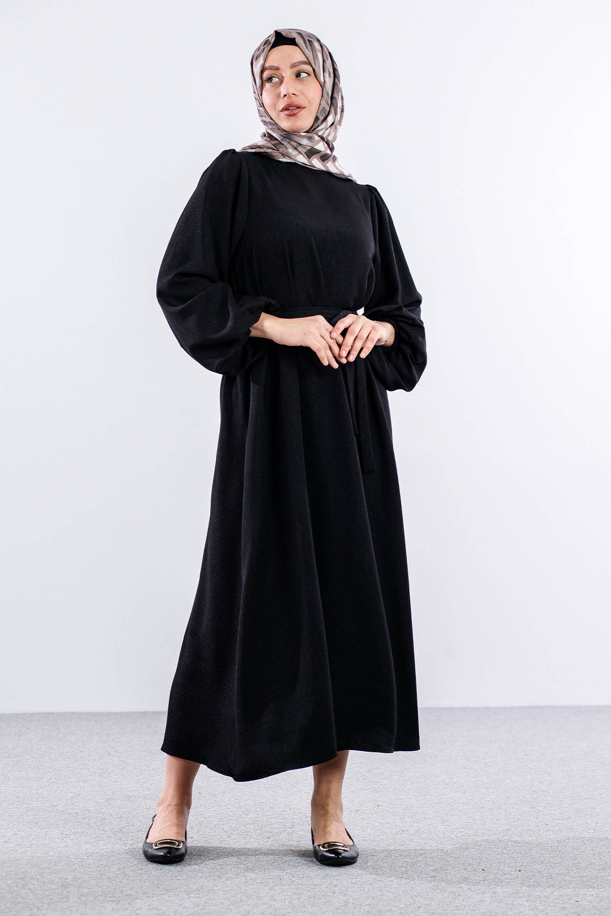 2548 Elbise 36-44 Bln - Siyah - - 2