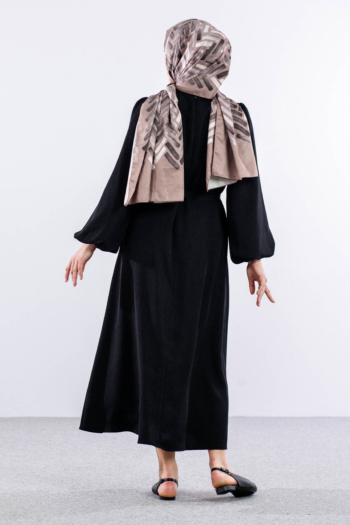 2548 Elbise 36-44 Bln - Siyah - - 5