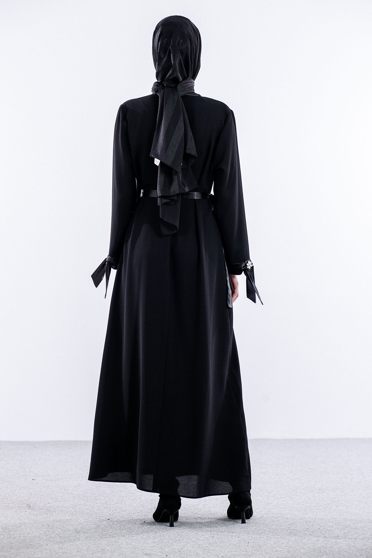 2555 Elbise 44-52 - Siyah - 3