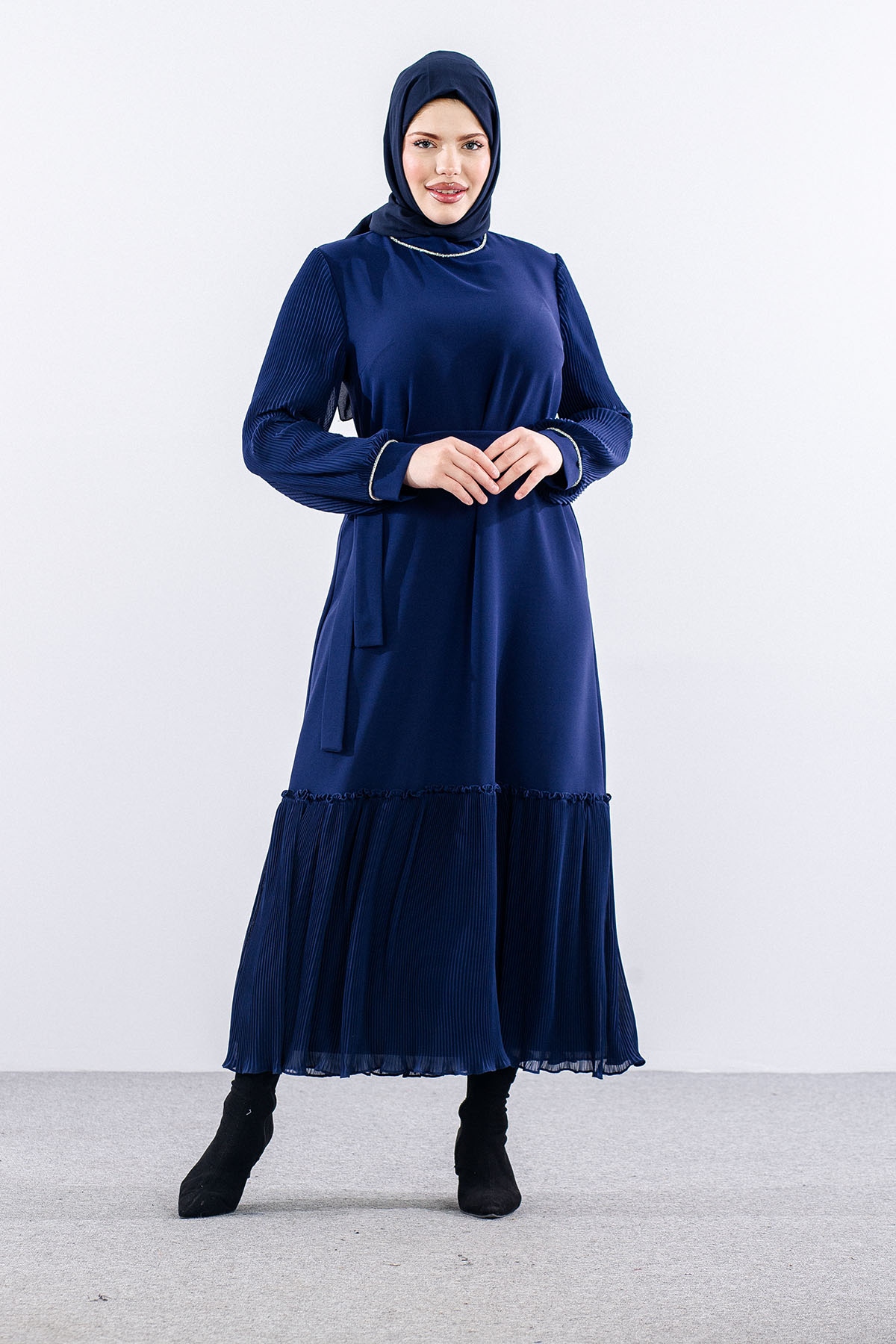 2565 Elbi̇se 42-50 şik Pli̇se - Sax - 1