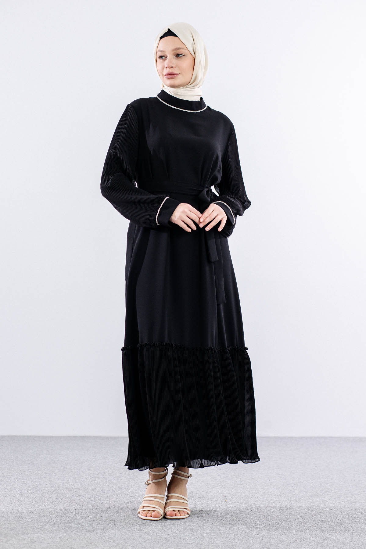 2565 Elbise 42-50 - Siyah - 1