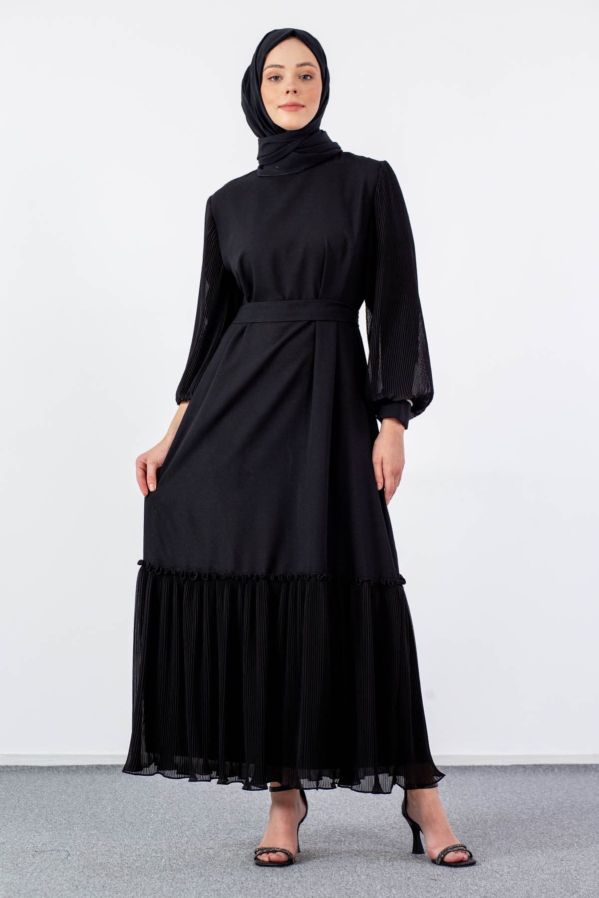 2565 şik Elbise 42-50 - Siyah - 1