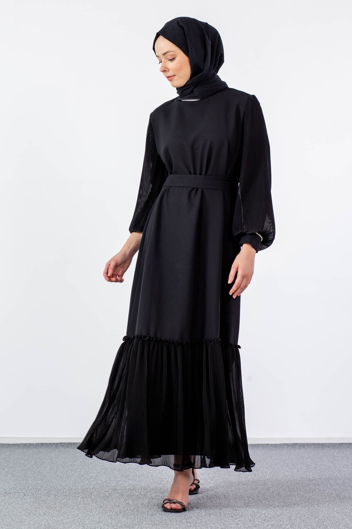 2565 şik Elbise 42-50 - Siyah - 2