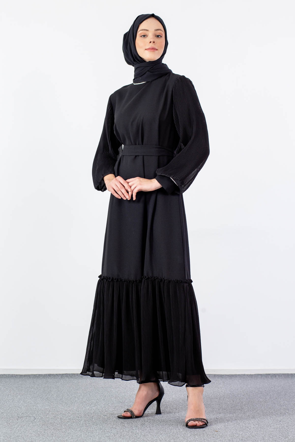 2565 şik Elbise 42-50 - Siyah - 3