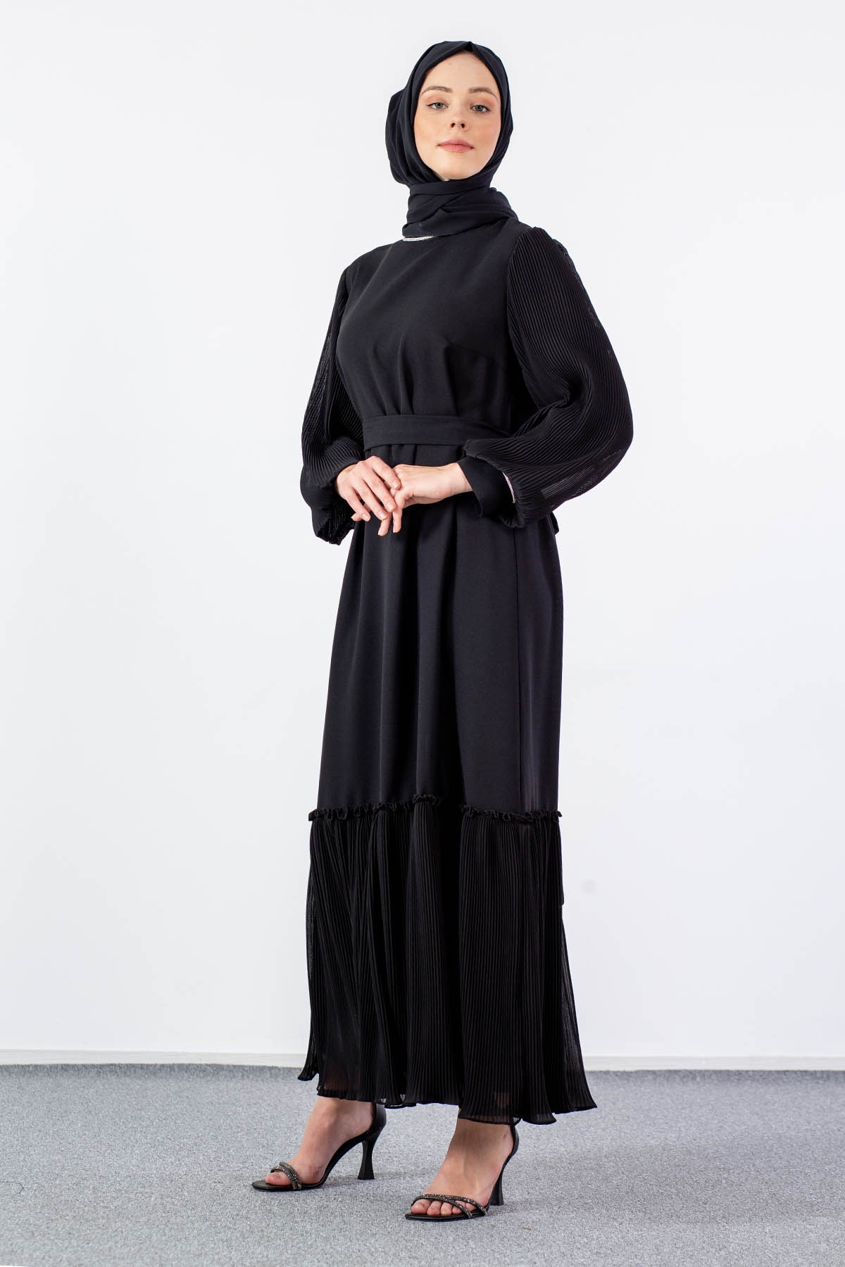 2565 şik Elbise 42-50 - Siyah - 4