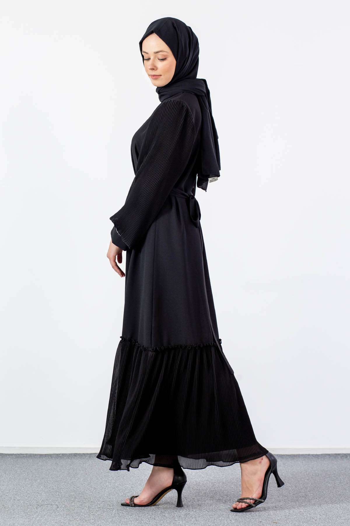 2565 şik Elbise 42-50 - Siyah - 5