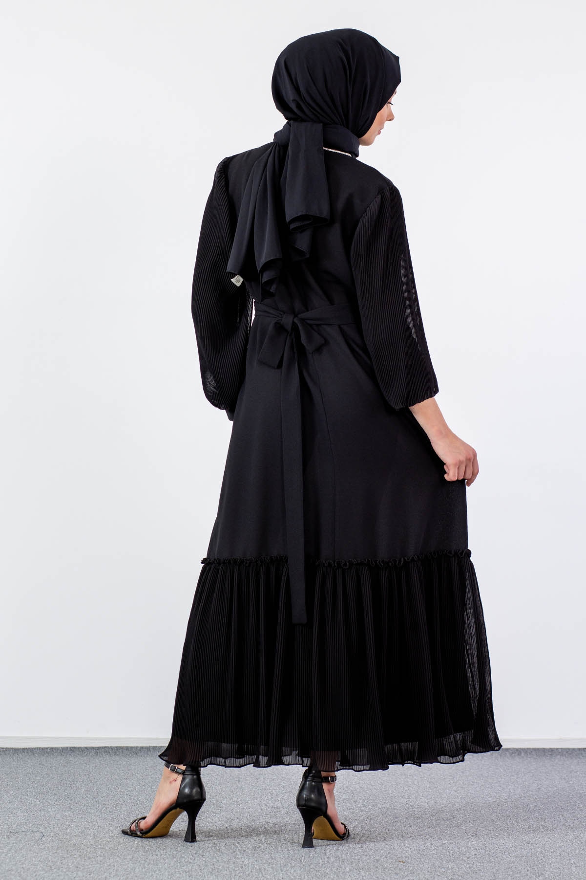 2565 şik Elbise 42-50 - Siyah - 6