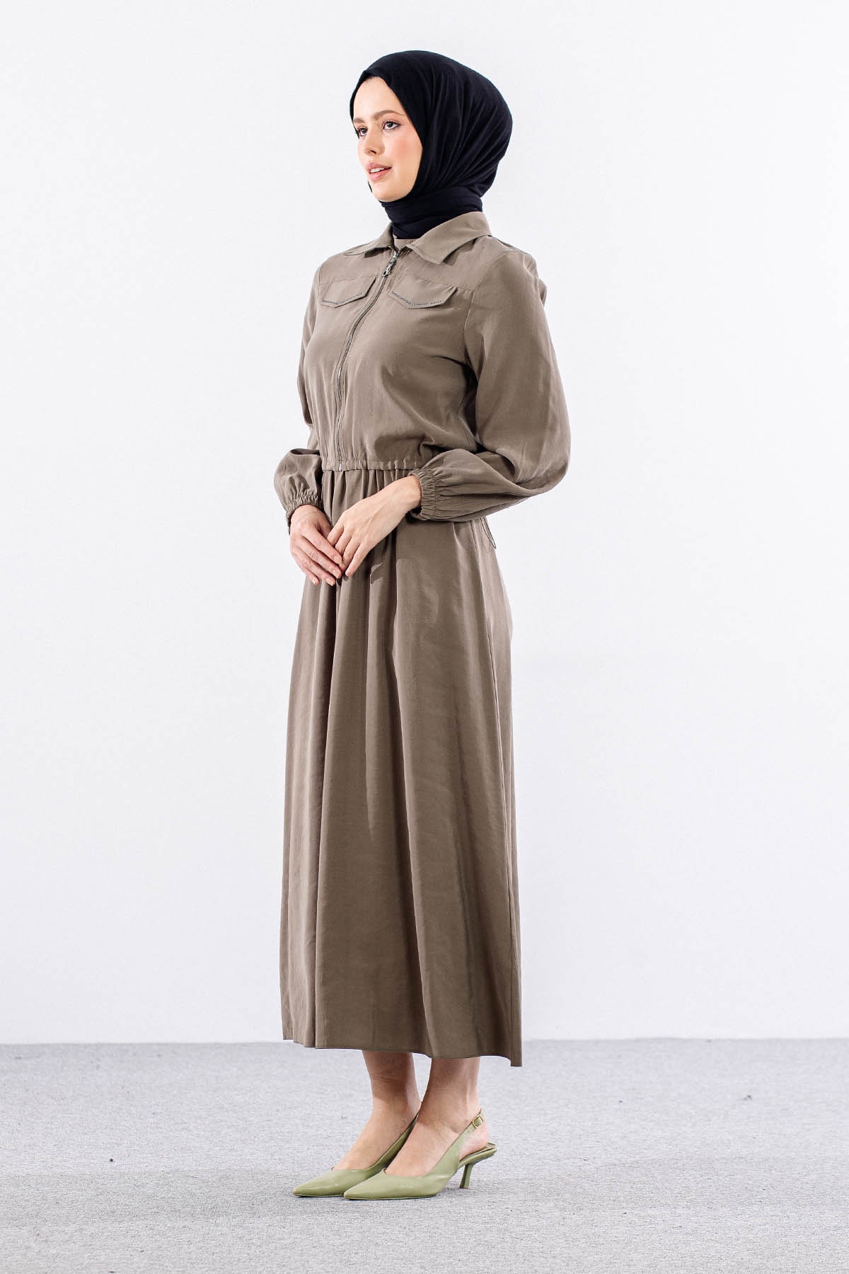 2574 Elbise Takim 38-46 - A_yesil - 4