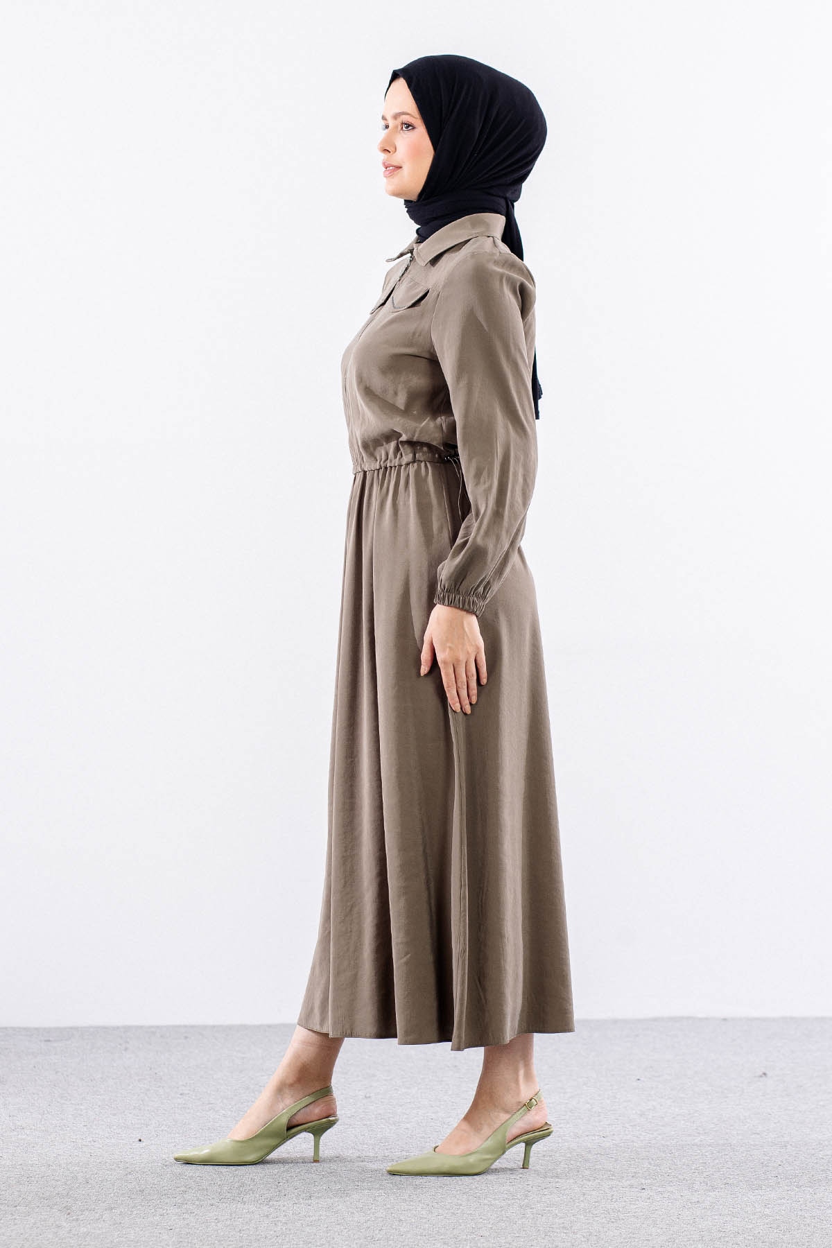 2574 Elbise Takim 38-46 - A_yesil - 5