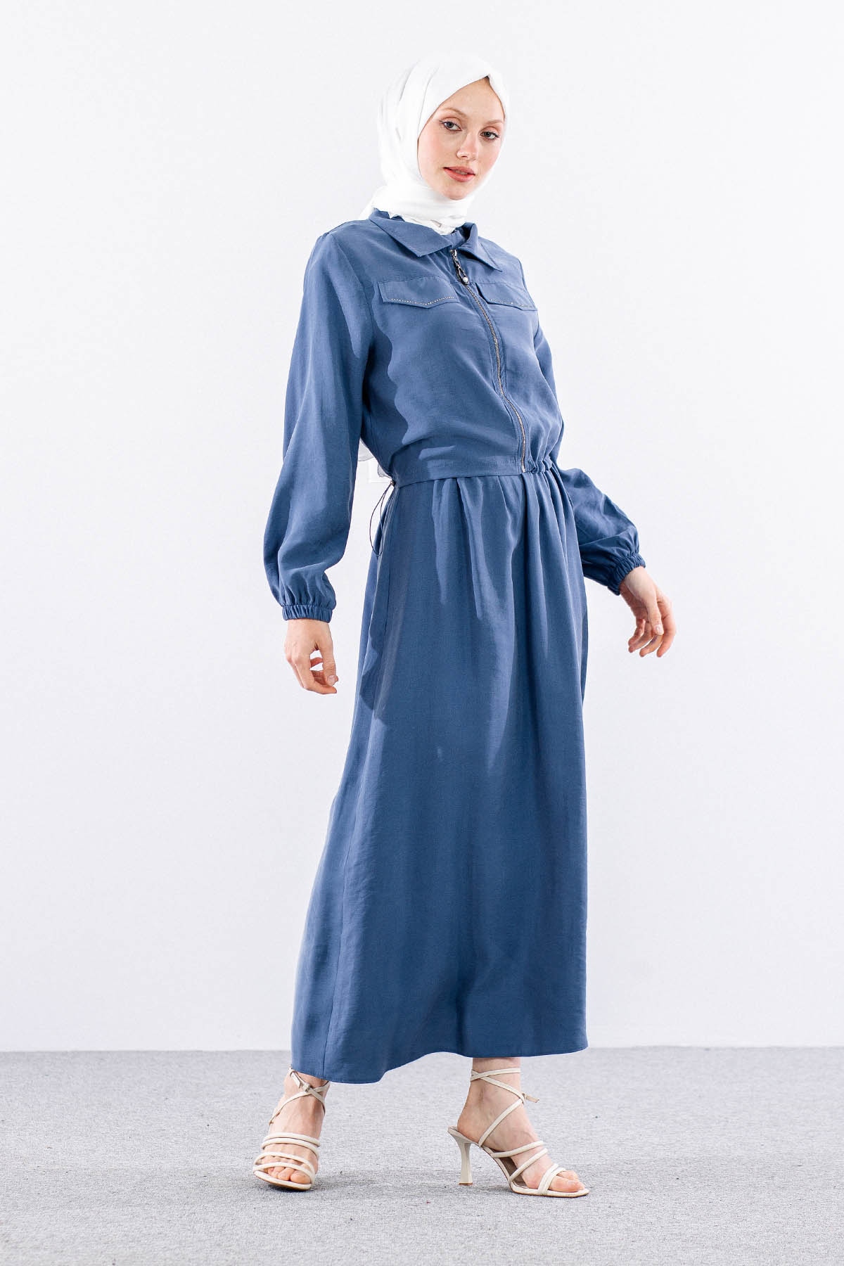 2574 Elbise Takim 38-46 - Indigo - 2