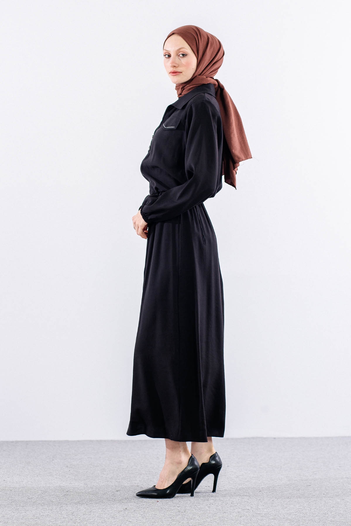 2574 Elbise Takim 38-46 - Siyah - 4