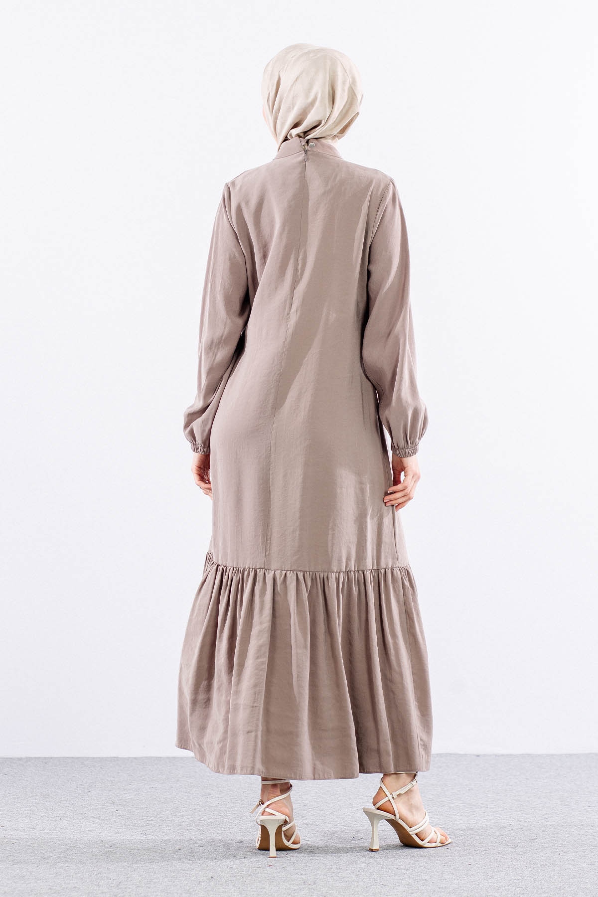 2576 Elbise 38-46 Aller Kuşgözü Detay - Tas - 5