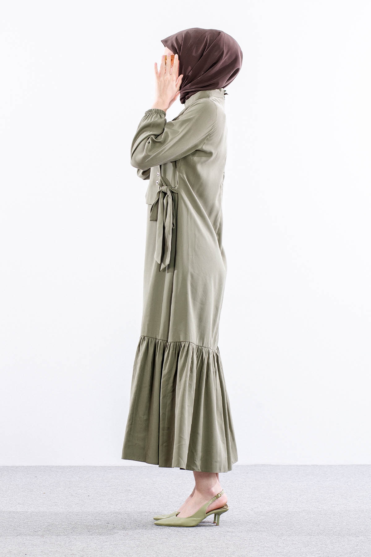 2576 Elbise 38-48 Kusgozu Detay - A_yesil - 5