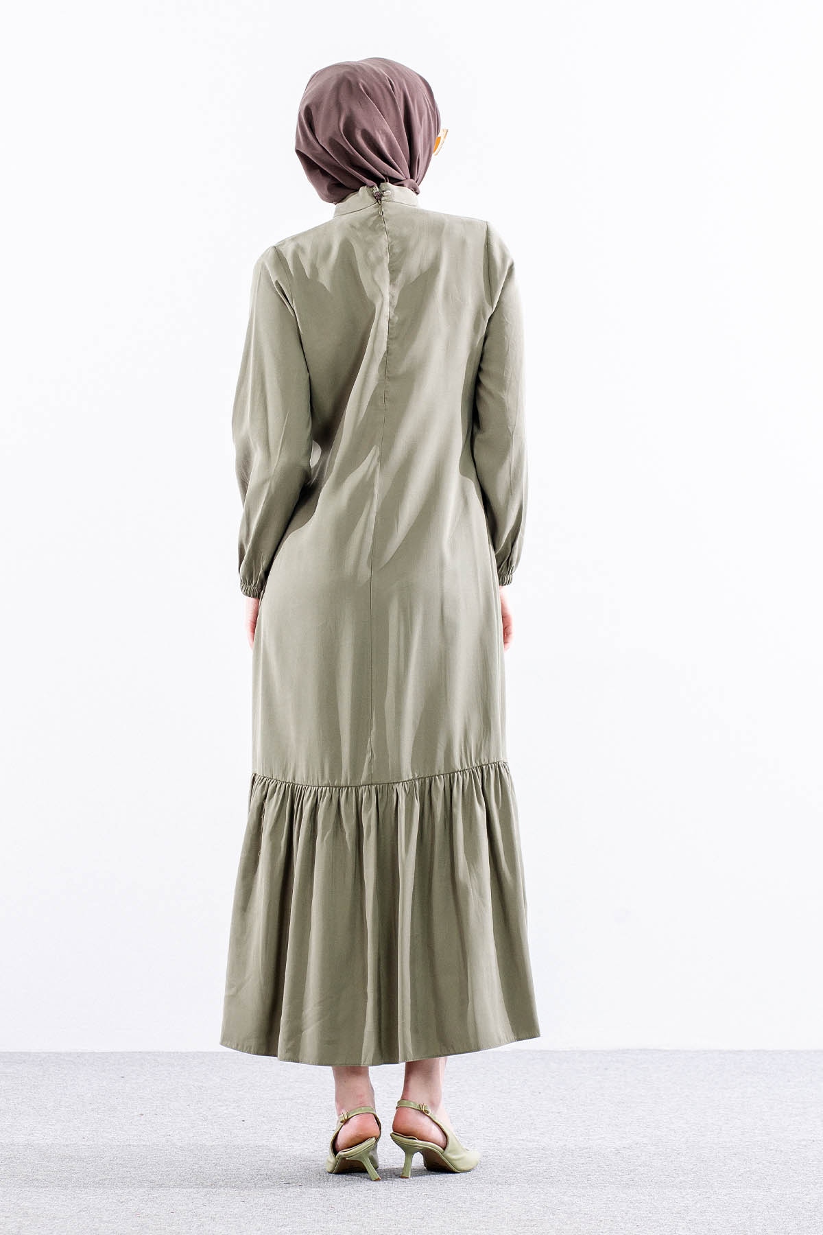 2576 Elbise 38-48 Kusgozu Detay - A_yesil - 6