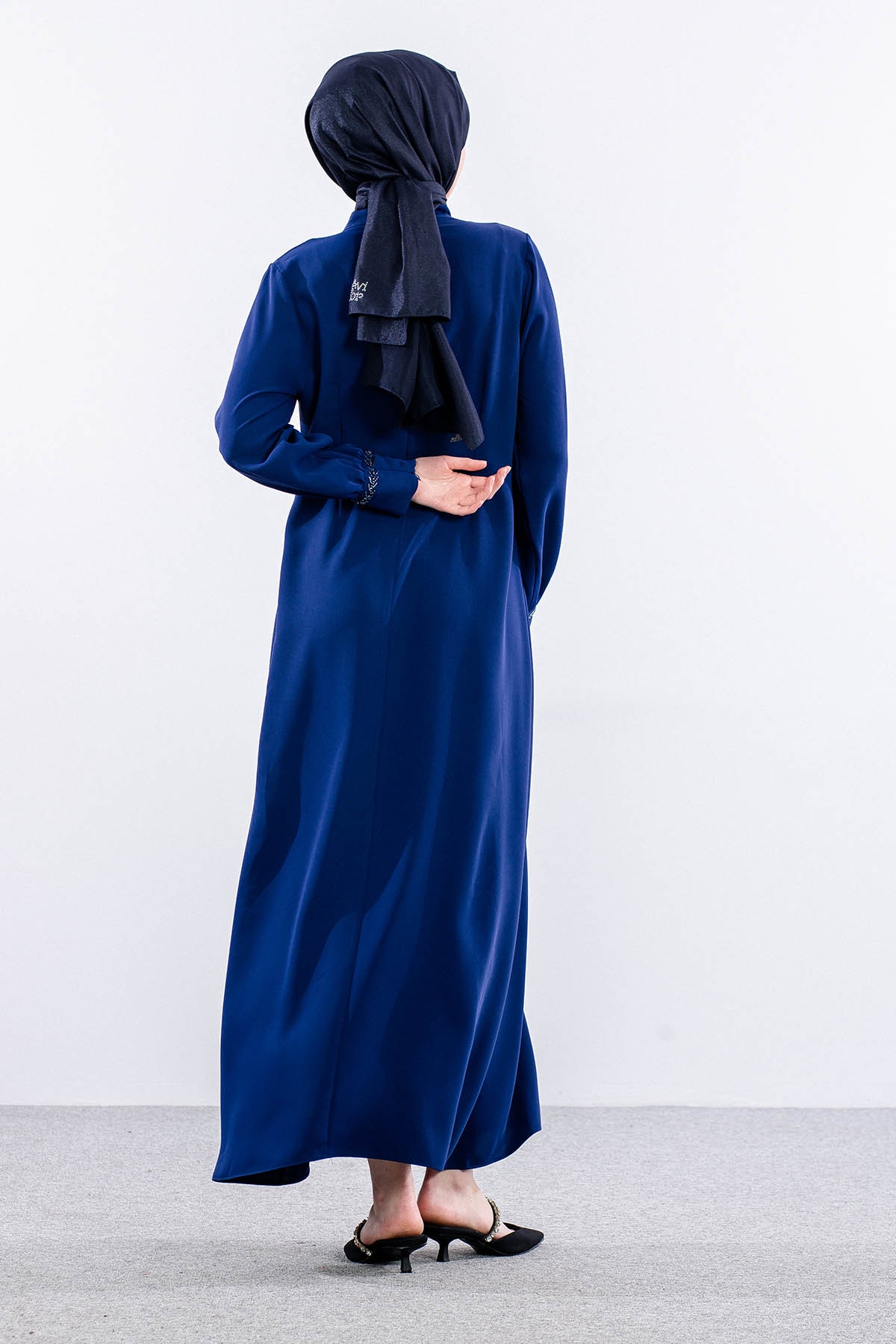 2579 Elbise 42-50 Boncuk ısleme Detay - Sax - 5