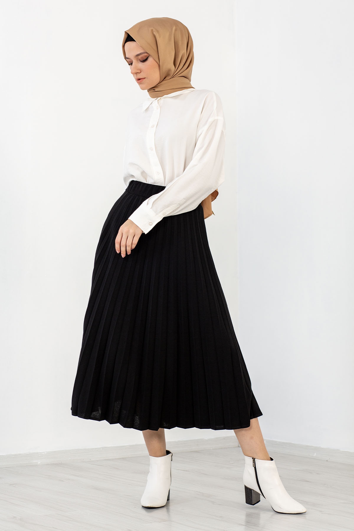 25807 Krep Etek S-m-l-xl - Siyah - 1