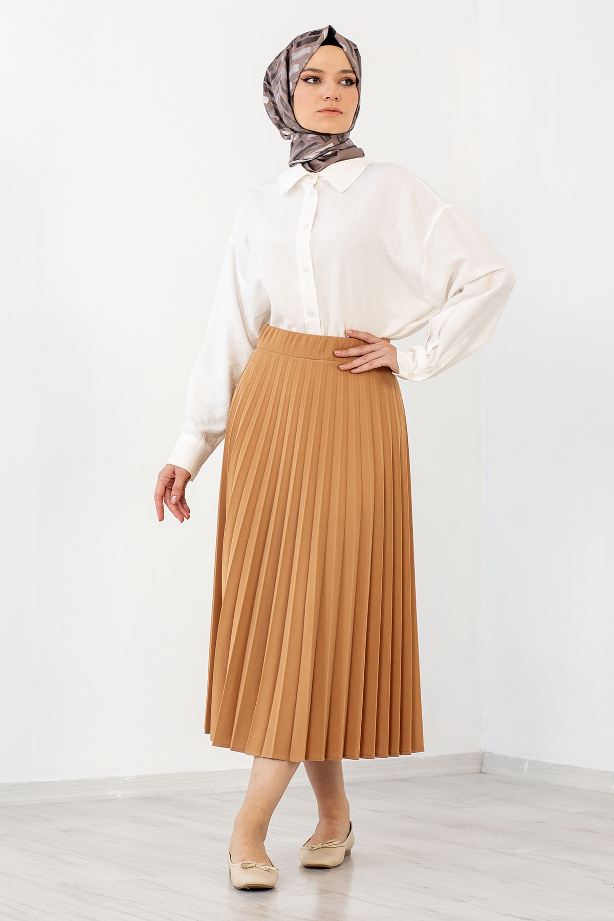 25807 Krep Etek S-m-l-xl - Toprak - 1