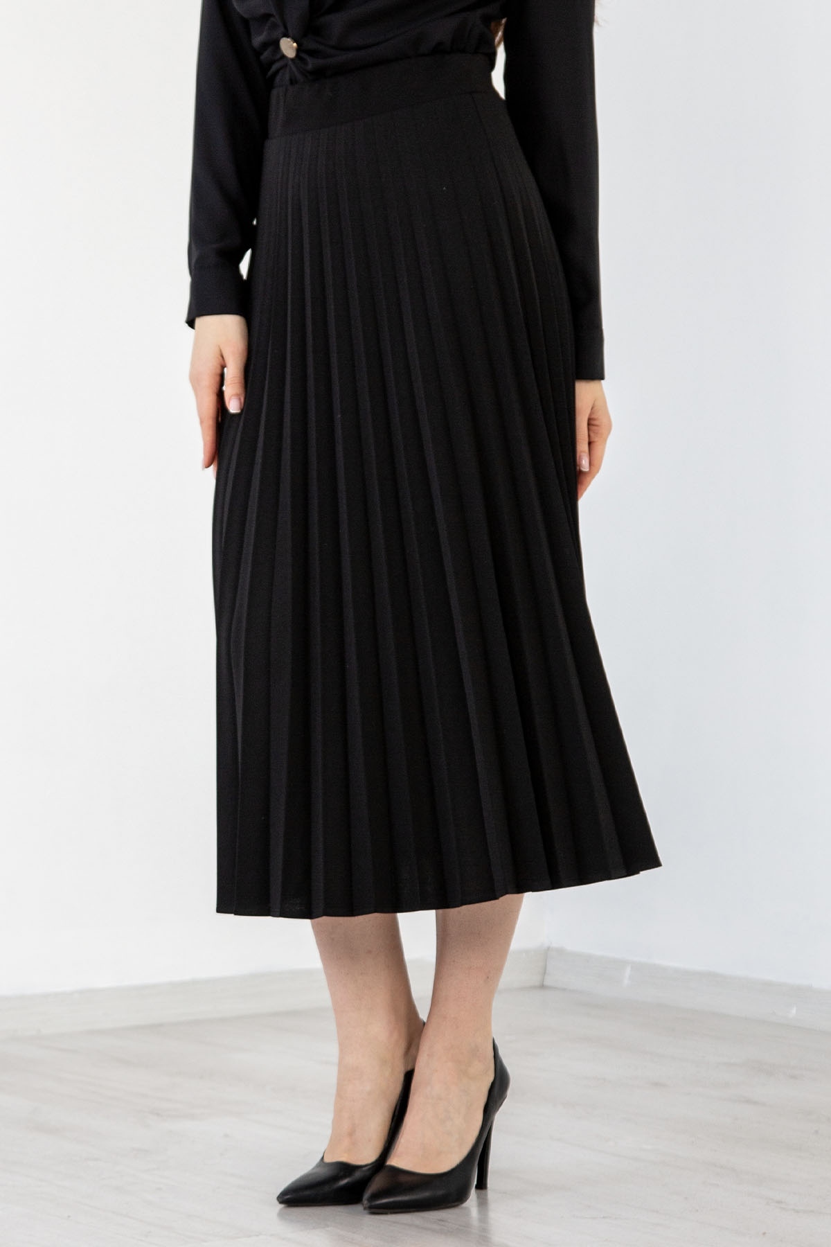 25807 Plise Etek S-xl - Siyah - 2