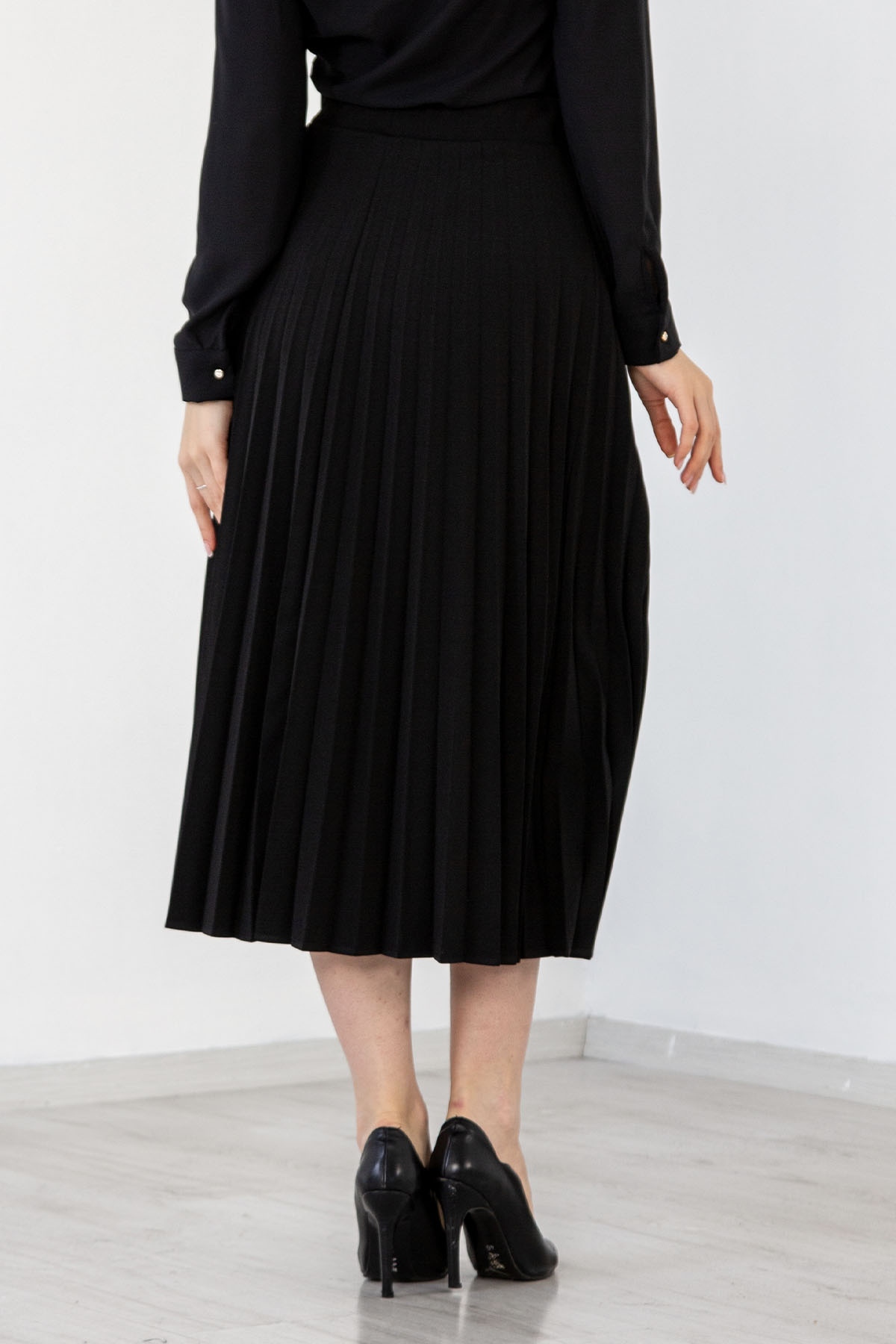 25807 Plise Etek S-xl - Siyah - 3