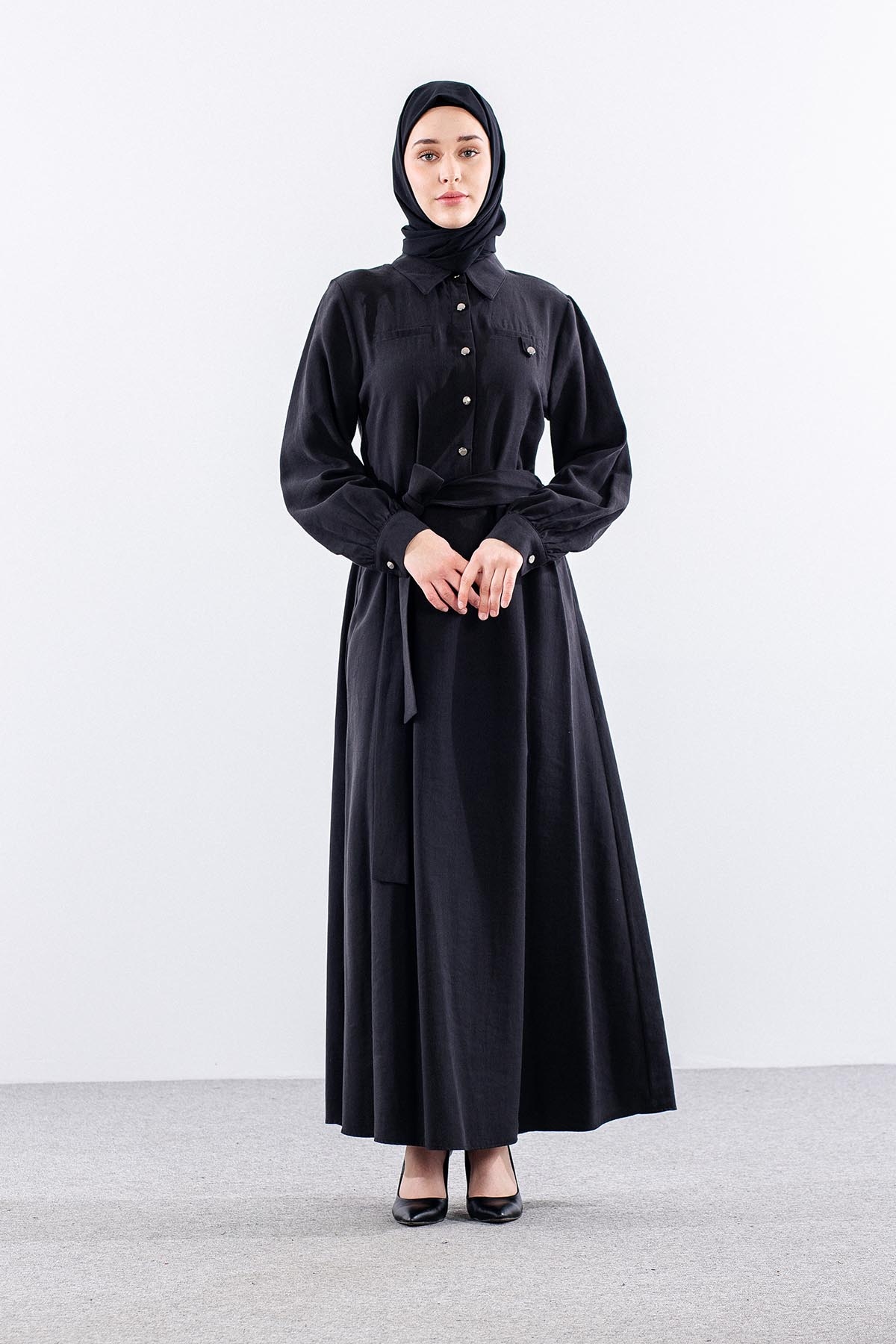 2582 Elbi̇se 40-48 ön Pat Detay - Siyah - 1