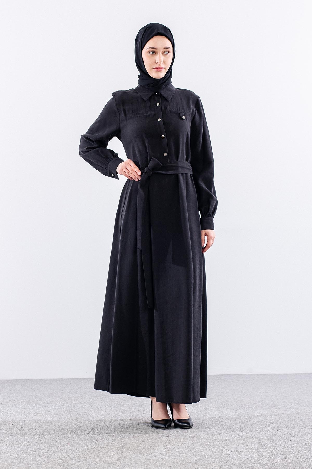 2582 Elbi̇se 40-48 ön Pat Detay - Siyah - 2