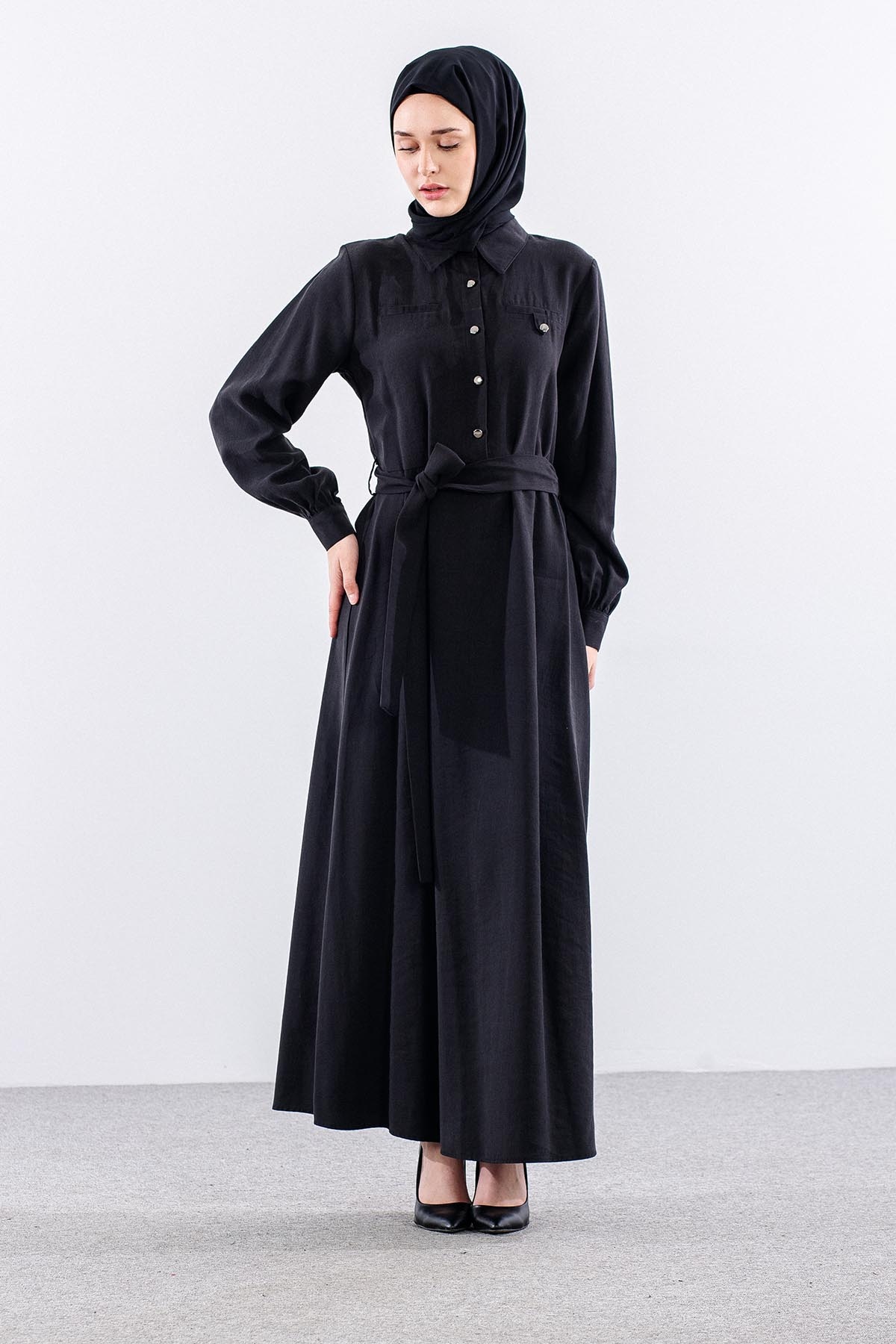 2582 Elbi̇se 40-48 ön Pat Detay - Siyah - 3