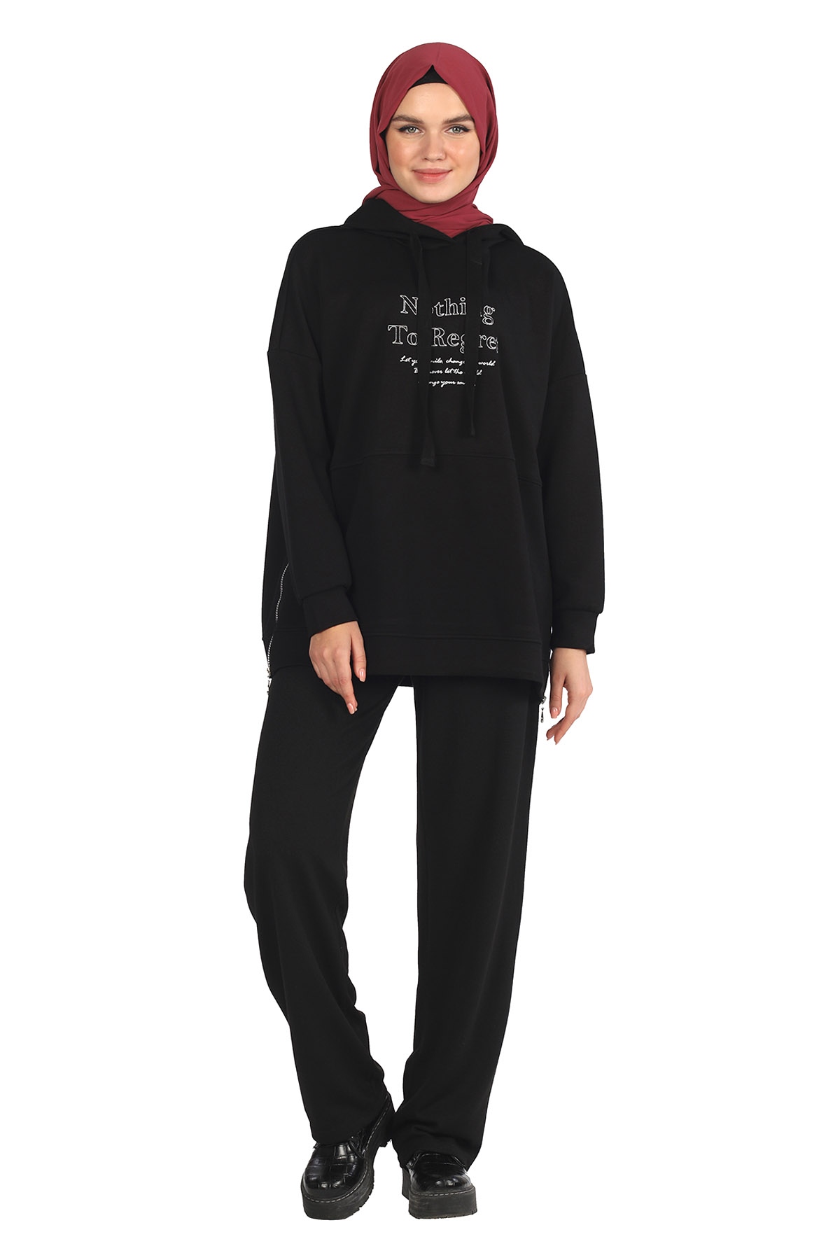 Yandan Fermuarlı Tunik Siyah - 1