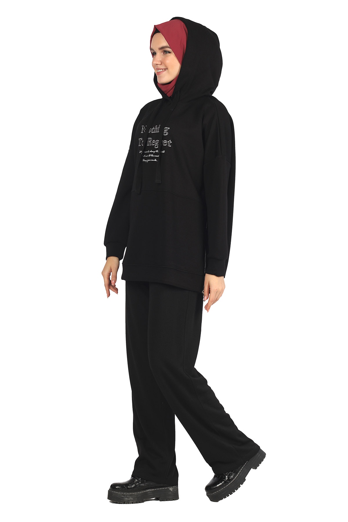 Yandan Fermuarlı Tunik Siyah - 2