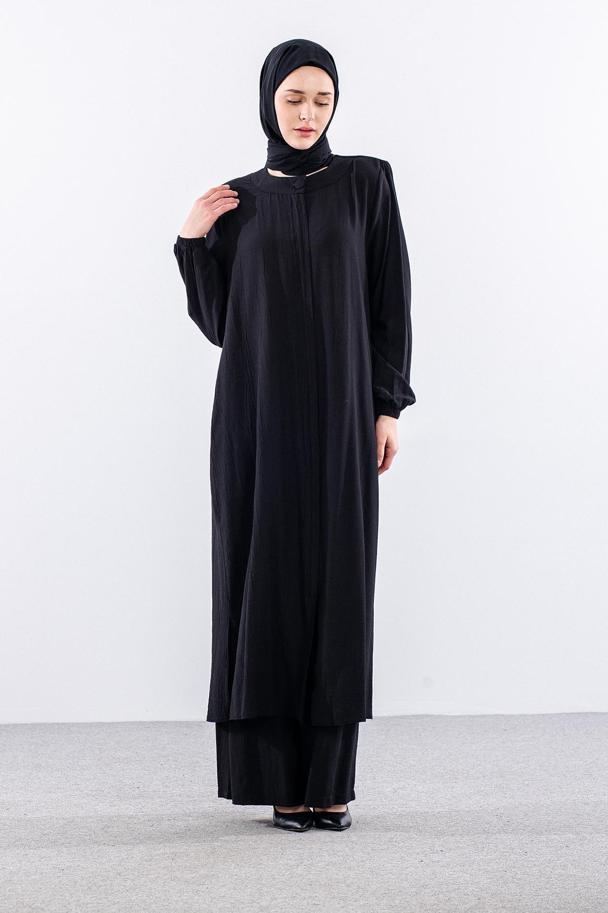 2607 Takim 40-52 Umre Koleksi̇yon Yakasiz - Siyah - 2