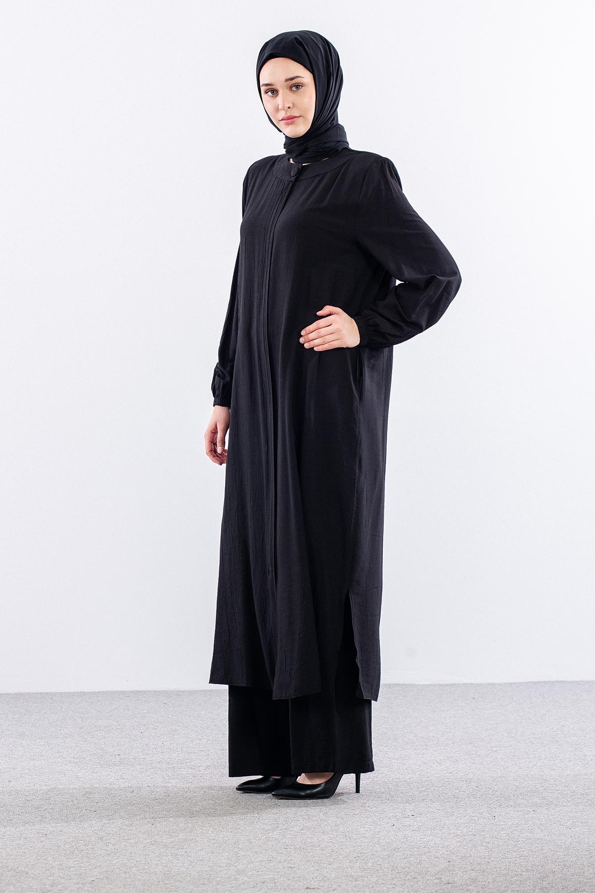 2607 Takim 40-52 Umre Koleksi̇yon Yakasiz - Siyah - 3