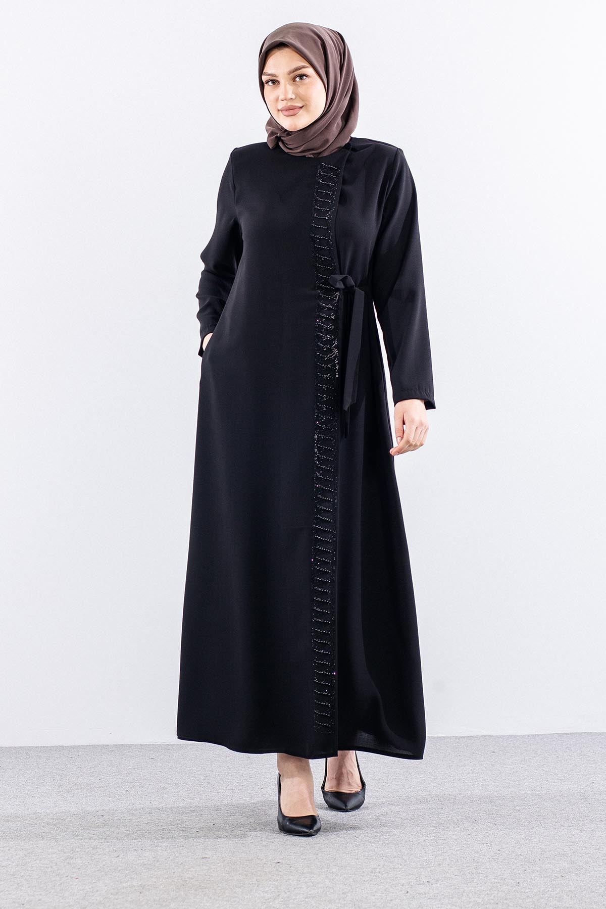 2645 Ferace 42-52 Bagli Tasli - Siyah - 2