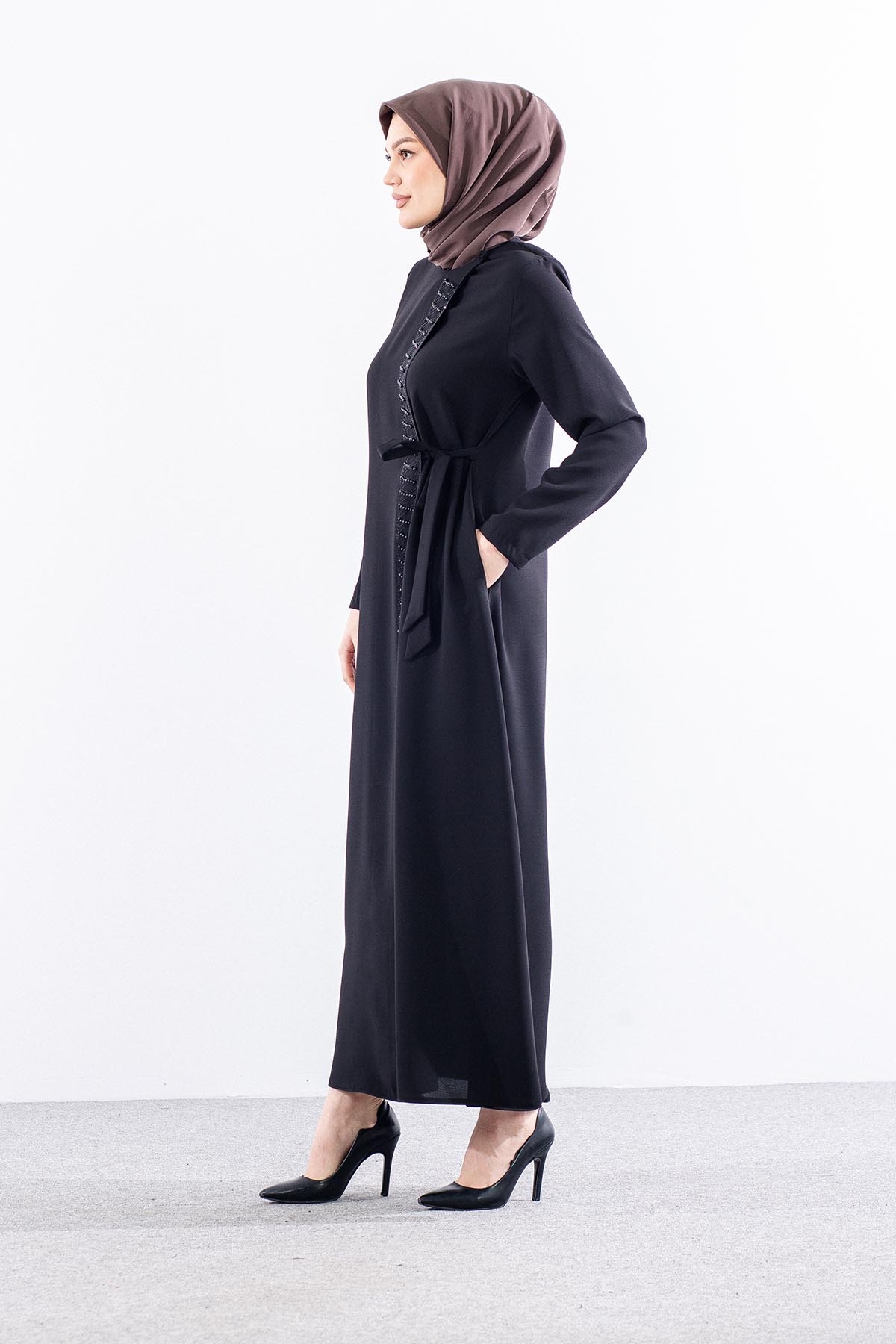 2645 Ferace 42-52 Bagli Tasli - Siyah - 3