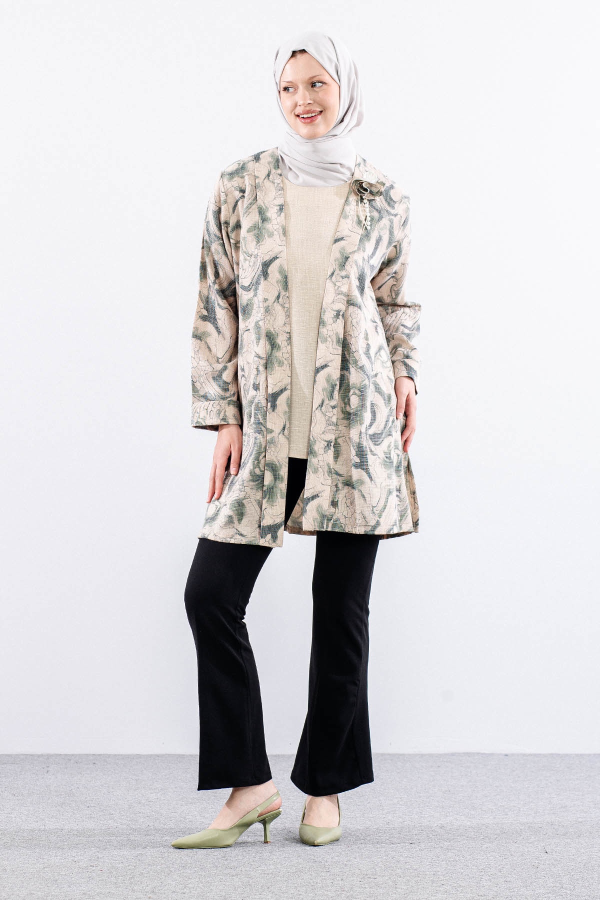 2663 Bayan 2li Bluz L-xl-2xl-3xl - Yesil - 1